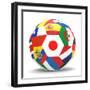 Football and Flags Representing All Countries Participating in Football World Cup in Brazil in 2014-paul prescott-Framed Premium Giclee Print