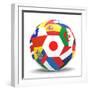 Football and Flags Representing All Countries Participating in Football World Cup in Brazil in 2014-paul prescott-Framed Premium Giclee Print