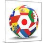 Football and Flags Representing All Countries Participating in Football World Cup in Brazil in 2014-paul prescott-Mounted Premium Giclee Print