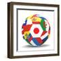 Football and Flags Representing All Countries Participating in Football World Cup in Brazil in 2014-paul prescott-Framed Art Print