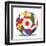 Football and Flags Representing All Countries Participating in Football World Cup in Brazil in 2014-paul prescott-Framed Art Print