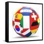 Football and Flags Representing All Countries Participating in Football World Cup in Brazil in 2014-paul prescott-Framed Stretched Canvas