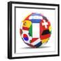 Football and Flags Representing All Countries Participating in Football World Cup in Brazil in 2014-paul prescott-Framed Premium Giclee Print