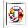 Football and Flags Representing All Countries Participating in Football World Cup in Brazil in 2014-paul prescott-Framed Premium Giclee Print