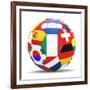 Football and Flags Representing All Countries Participating in Football World Cup in Brazil in 2014-paul prescott-Framed Premium Giclee Print