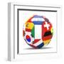 Football and Flags Representing All Countries Participating in Football World Cup in Brazil in 2014-paul prescott-Framed Art Print