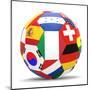 Football and Flags Representing All Countries Participating in Football World Cup in Brazil in 2014-paul prescott-Mounted Art Print