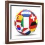 Football and Flags Representing All Countries Participating in Football World Cup in Brazil in 2014-paul prescott-Framed Art Print