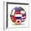 Football and Flags Representing All Countries Participating in Football World Cup in Brazil in 2014-paul prescott-Framed Premium Giclee Print