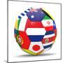 Football and Flags Representing All Countries Participating in Football World Cup in Brazil in 2014-paul prescott-Mounted Premium Giclee Print