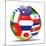 Football and Flags Representing All Countries Participating in Football World Cup in Brazil in 2014-paul prescott-Mounted Art Print