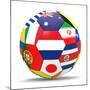 Football and Flags Representing All Countries Participating in Football World Cup in Brazil in 2014-paul prescott-Mounted Art Print