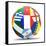 Football and Flags Representing All Countries Participating in Football World Cup in Brazil in 2014-paul prescott-Framed Stretched Canvas