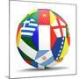 Football and Flags Representing All Countries Participating in Football World Cup in Brazil in 2014-paul prescott-Mounted Premium Giclee Print