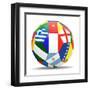 Football and Flags Representing All Countries Participating in Football World Cup in Brazil in 2014-paul prescott-Framed Art Print