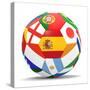 Football and Flags Representing All Countries Participating in Football World Cup in Brazil in 2014-paul prescott-Stretched Canvas