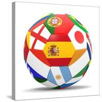 Football and Flags Representing All Countries Participating in Football World Cup in Brazil in 2014-paul prescott-Stretched Canvas