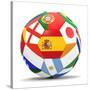 Football and Flags Representing All Countries Participating in Football World Cup in Brazil in 2014-paul prescott-Stretched Canvas