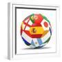 Football and Flags Representing All Countries Participating in Football World Cup in Brazil in 2014-paul prescott-Framed Premium Giclee Print