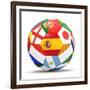 Football and Flags Representing All Countries Participating in Football World Cup in Brazil in 2014-paul prescott-Framed Premium Giclee Print