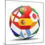 Football and Flags Representing All Countries Participating in Football World Cup in Brazil in 2014-paul prescott-Mounted Premium Giclee Print