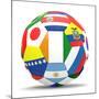 Football and Flags Representing All Countries Participating in Football World Cup in Brazil in 2014-paul prescott-Mounted Premium Giclee Print