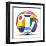 Football and Flags Representing All Countries Participating in Football World Cup in Brazil in 2014-paul prescott-Framed Art Print