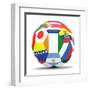 Football and Flags Representing All Countries Participating in Football World Cup in Brazil in 2014-paul prescott-Framed Art Print