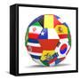 Football and Flags Representing All Countries Participating in Football World Cup in Brazil in 2014-paul prescott-Framed Stretched Canvas