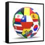 Football and Flags Representing All Countries Participating in Football World Cup in Brazil in 2014-paul prescott-Framed Stretched Canvas