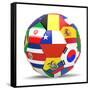 Football and Flags Representing All Countries Participating in Football World Cup in Brazil in 2014-paul prescott-Framed Stretched Canvas