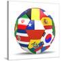 Football and Flags Representing All Countries Participating in Football World Cup in Brazil in 2014-paul prescott-Stretched Canvas