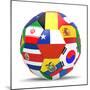 Football and Flags Representing All Countries Participating in Football World Cup in Brazil in 2014-paul prescott-Mounted Premium Giclee Print