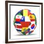 Football and Flags Representing All Countries Participating in Football World Cup in Brazil in 2014-paul prescott-Framed Premium Giclee Print