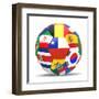 Football and Flags Representing All Countries Participating in Football World Cup in Brazil in 2014-paul prescott-Framed Art Print