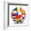 Football and Flags Representing All Countries Participating in Football World Cup in Brazil in 2014-paul prescott-Framed Art Print