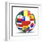 Football and Flags Representing All Countries Participating in Football World Cup in Brazil in 2014-paul prescott-Framed Art Print