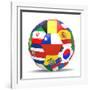 Football and Flags Representing All Countries Participating in Football World Cup in Brazil in 2014-paul prescott-Framed Art Print