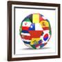 Football and Flags Representing All Countries Participating in Football World Cup in Brazil in 2014-paul prescott-Framed Art Print