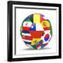 Football and Flags Representing All Countries Participating in Football World Cup in Brazil in 2014-paul prescott-Framed Art Print