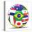 Football and Flags Representing All Countries Participating in Football World Cup in Brazil in 2014-paul prescott-Stretched Canvas