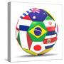 Football and Flags Representing All Countries Participating in Football World Cup in Brazil in 2014-paul prescott-Stretched Canvas