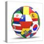 Football and Flags Representing All Countries Participating in Football World Cup in Brazil in 2014-paul prescott-Stretched Canvas