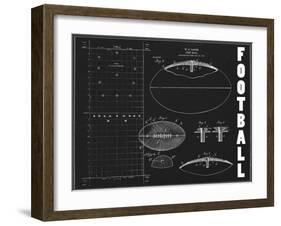 Football Blueprint 1-Tina Carlson-Framed Art Print