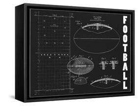 Football Blueprint 1-Tina Carlson-Framed Stretched Canvas