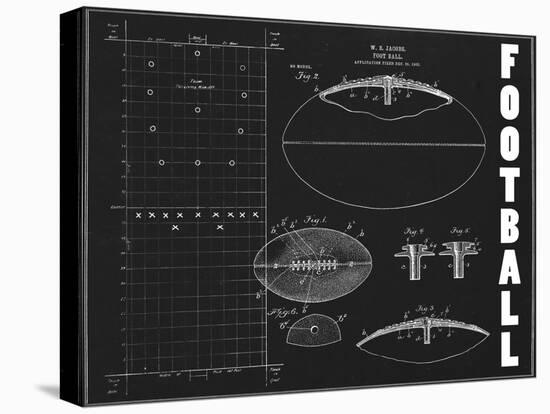 Football Blueprint 1-Tina Carlson-Stretched Canvas