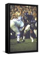 Football: Chicago Bears Dick Butkus No.51At Line of Scrimmage During Game Vs Detroit Lions-null-Framed Stretched Canvas