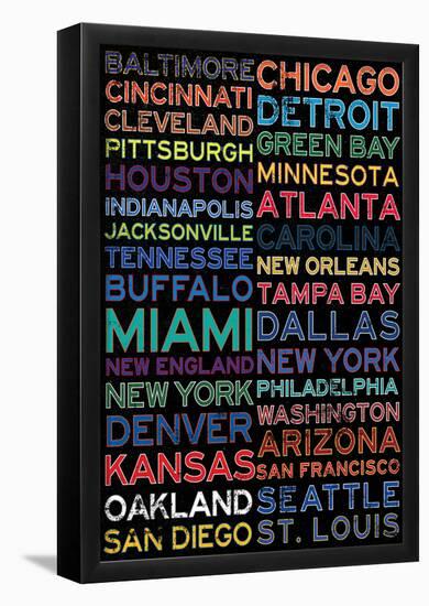 Football Cities - Color-null-Framed Poster
