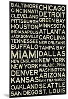 Football Cities - Vintage-null-Mounted Poster