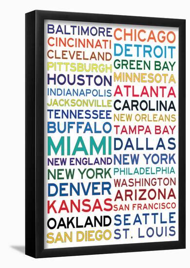 Football Cities - White-null-Framed Poster